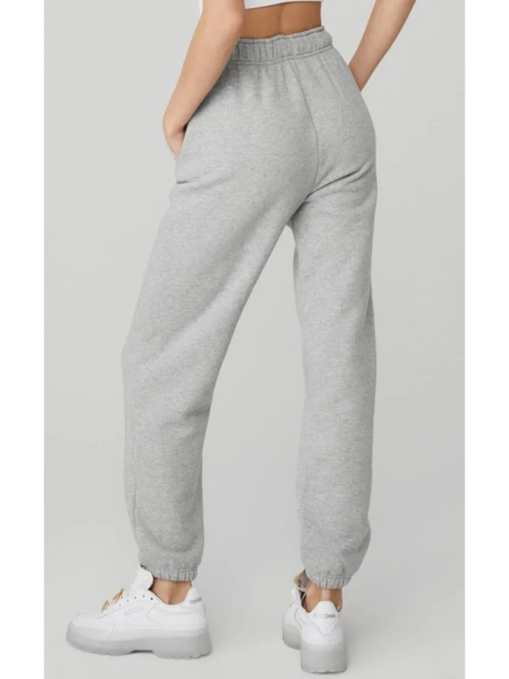 Alo Accolade Sweatpants Athletic Heathered Grey High-Rise Fleece Joggers Sweats